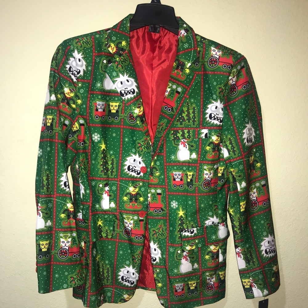 NWT Sz S HOLIDAY PARTY Men's Christmas Blazer
